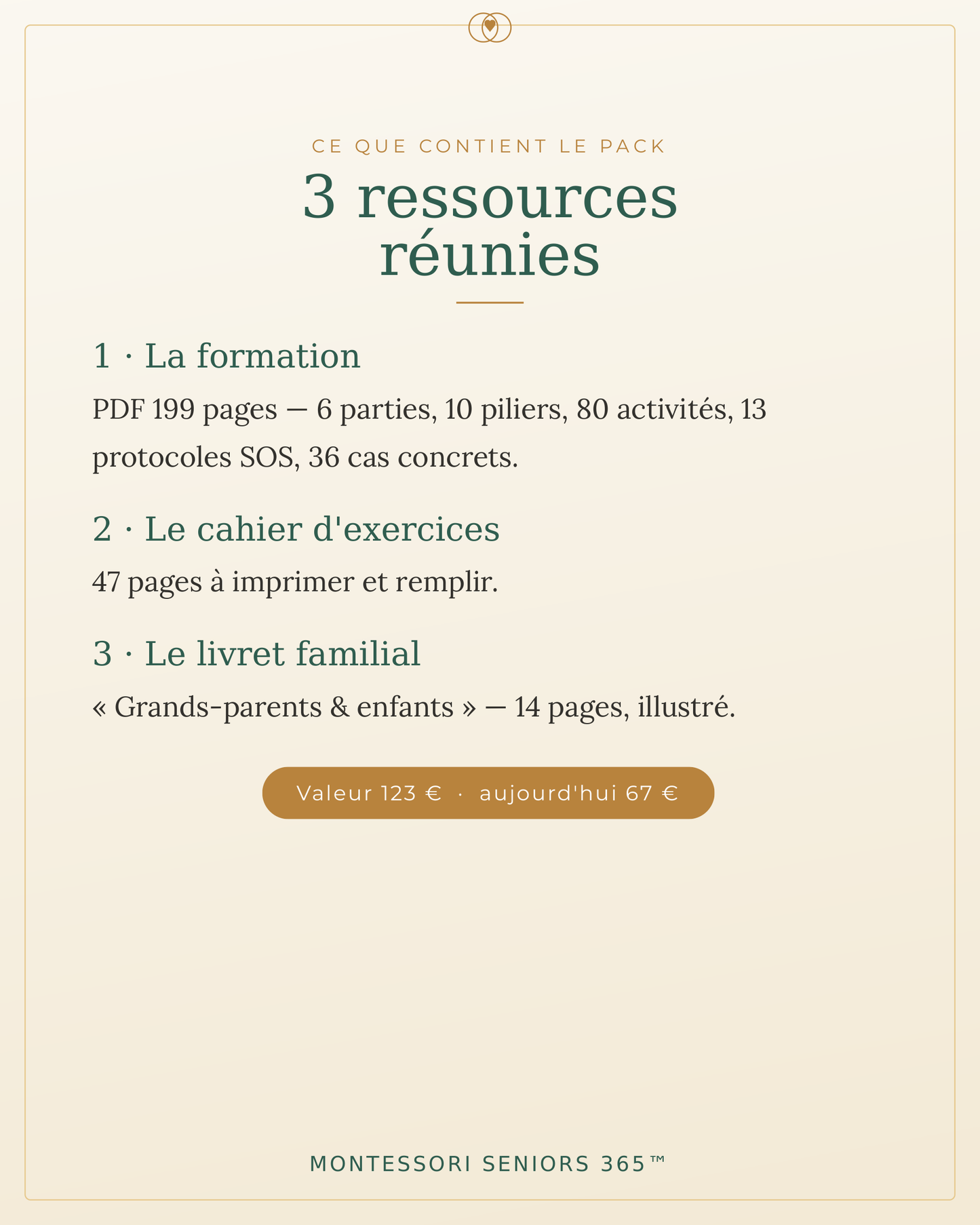 Pack Complet — Montessori Seniors 365™ : la formation + le cahier + le livret